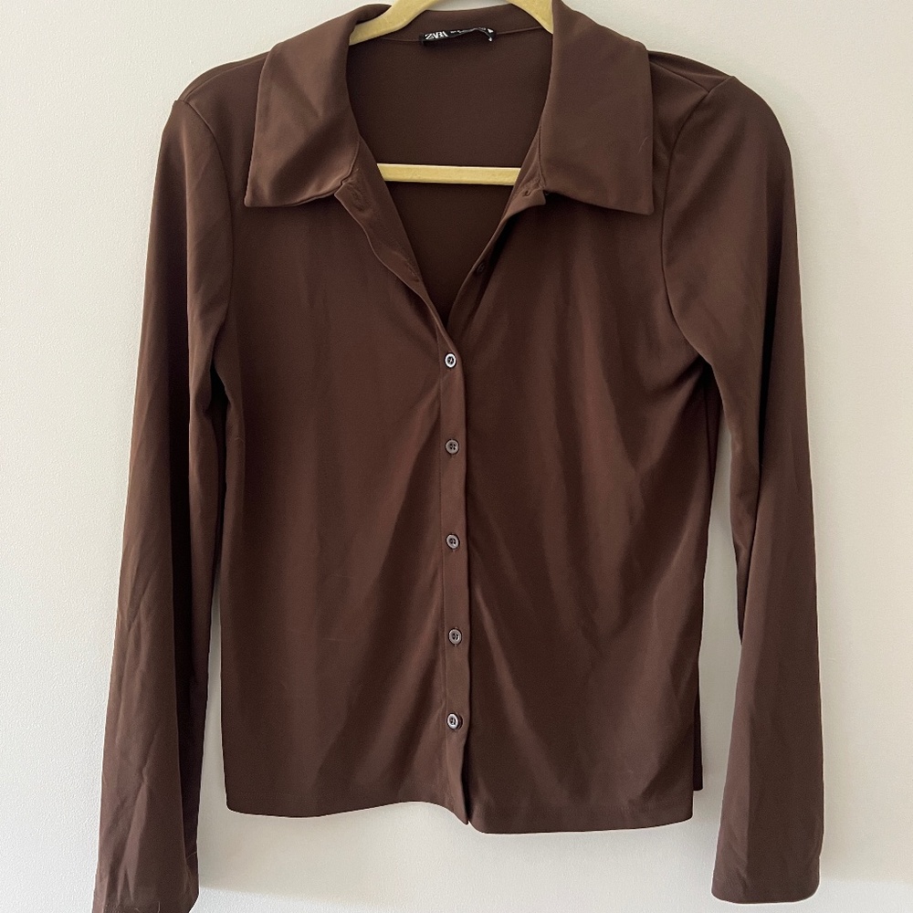 Brown Button Down Top!